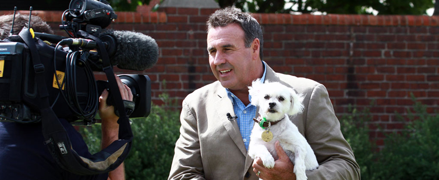 News and Media - Mike Larkin for 'Give a dog a home' segment on channel 10